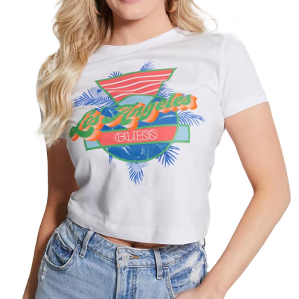 Guess T-shirt Blanc Femme Guess G-W3YI57I3Z14