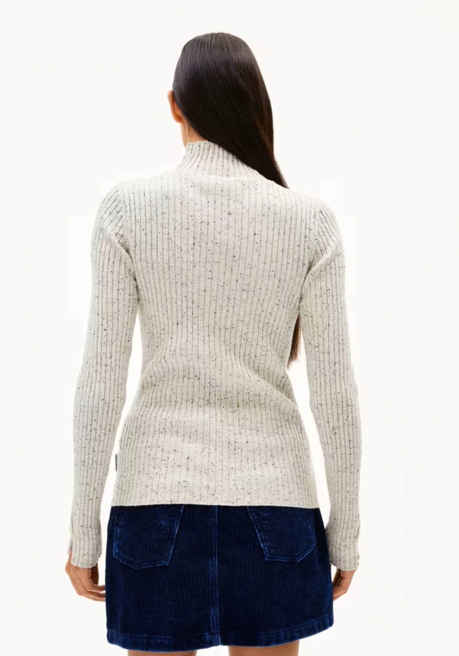 Armedangels Strickpullover Alaania Tweed Oatmilk-Black