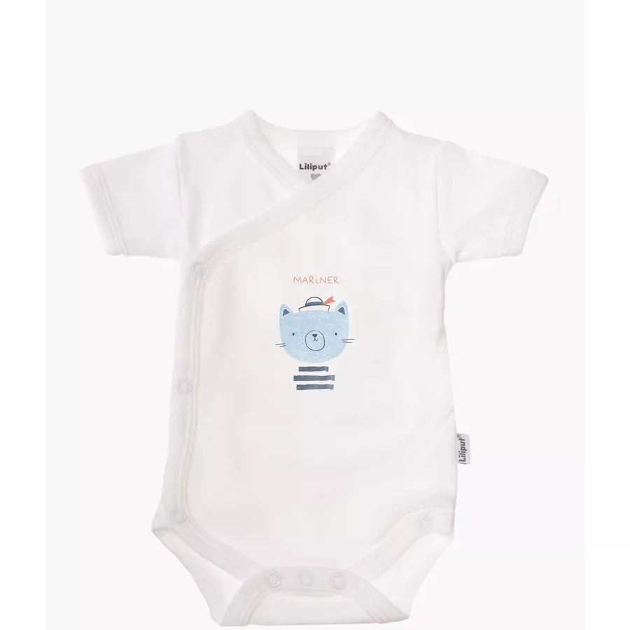 Liliput Kurzarm Wickelbody 2er Pack Mariner weißhellblau