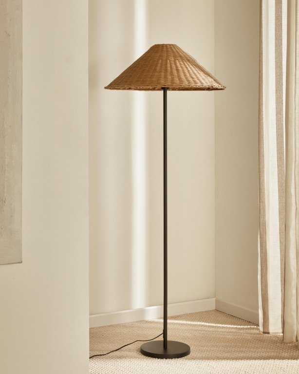 Kave Home Urania vloerlamp rotan