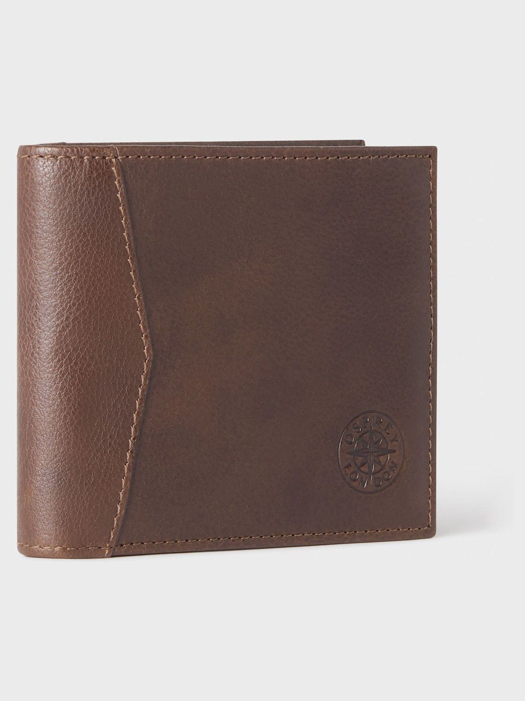 Bruin - Osprey London The Compass leren muntenportemonnee
