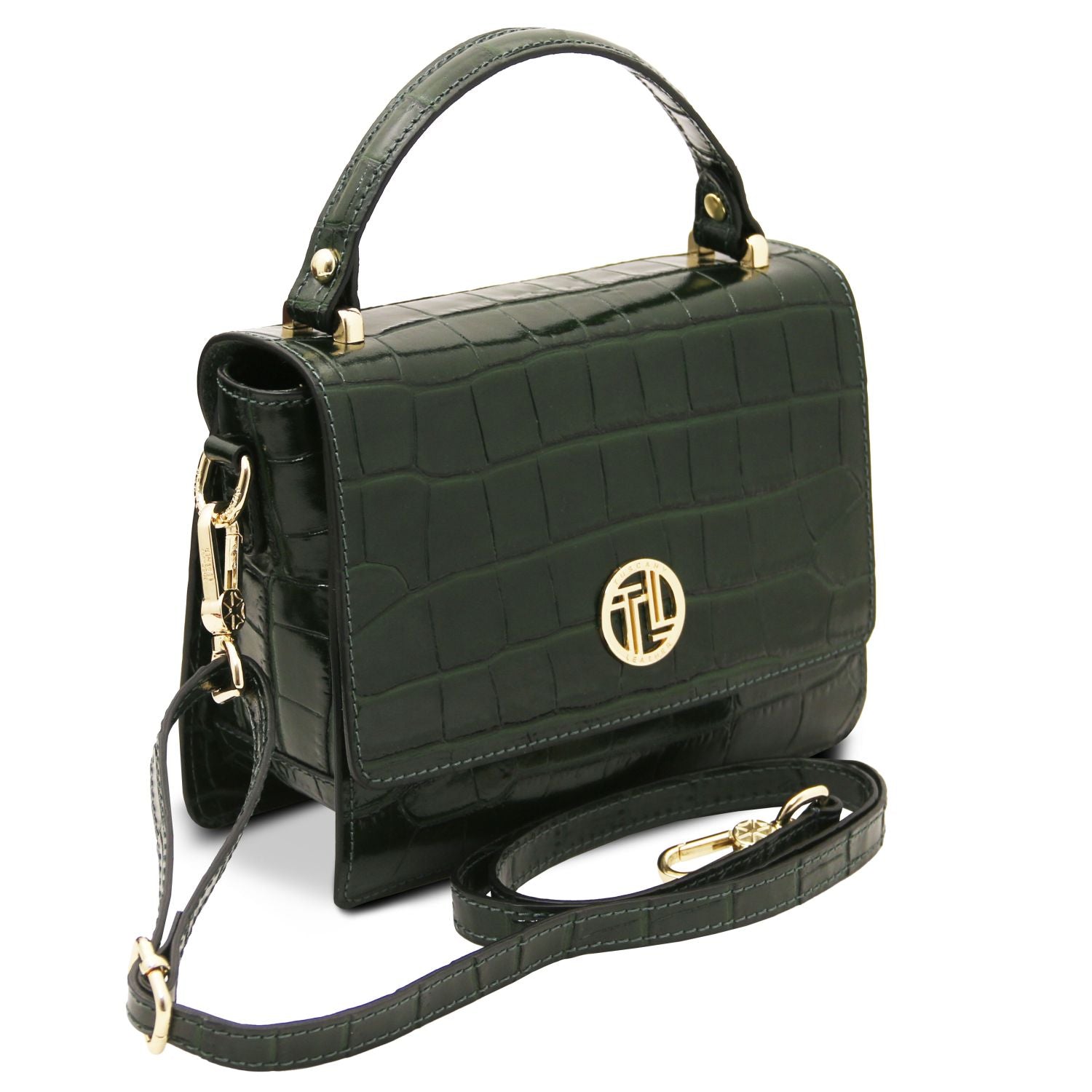 TL142503 – Croque – Croc print leren Handtas