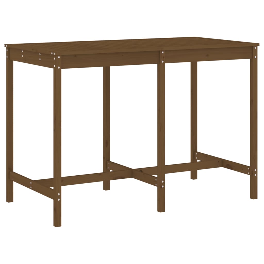Ensemble de bar de jardin 7 pcs marron miel bois de pin massif