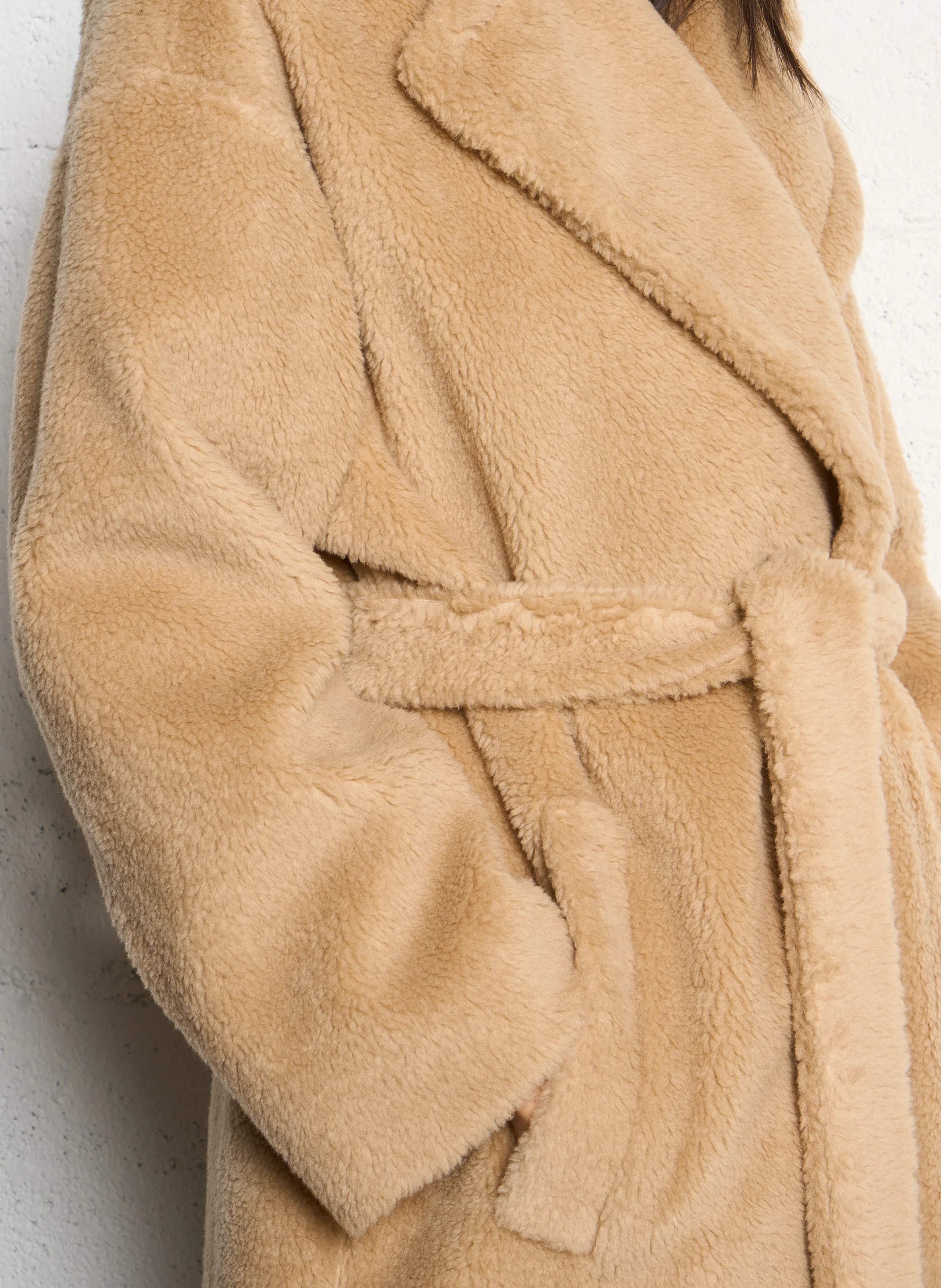 EMMY - Manteau droit col tailleur en laine mélangée | Beige