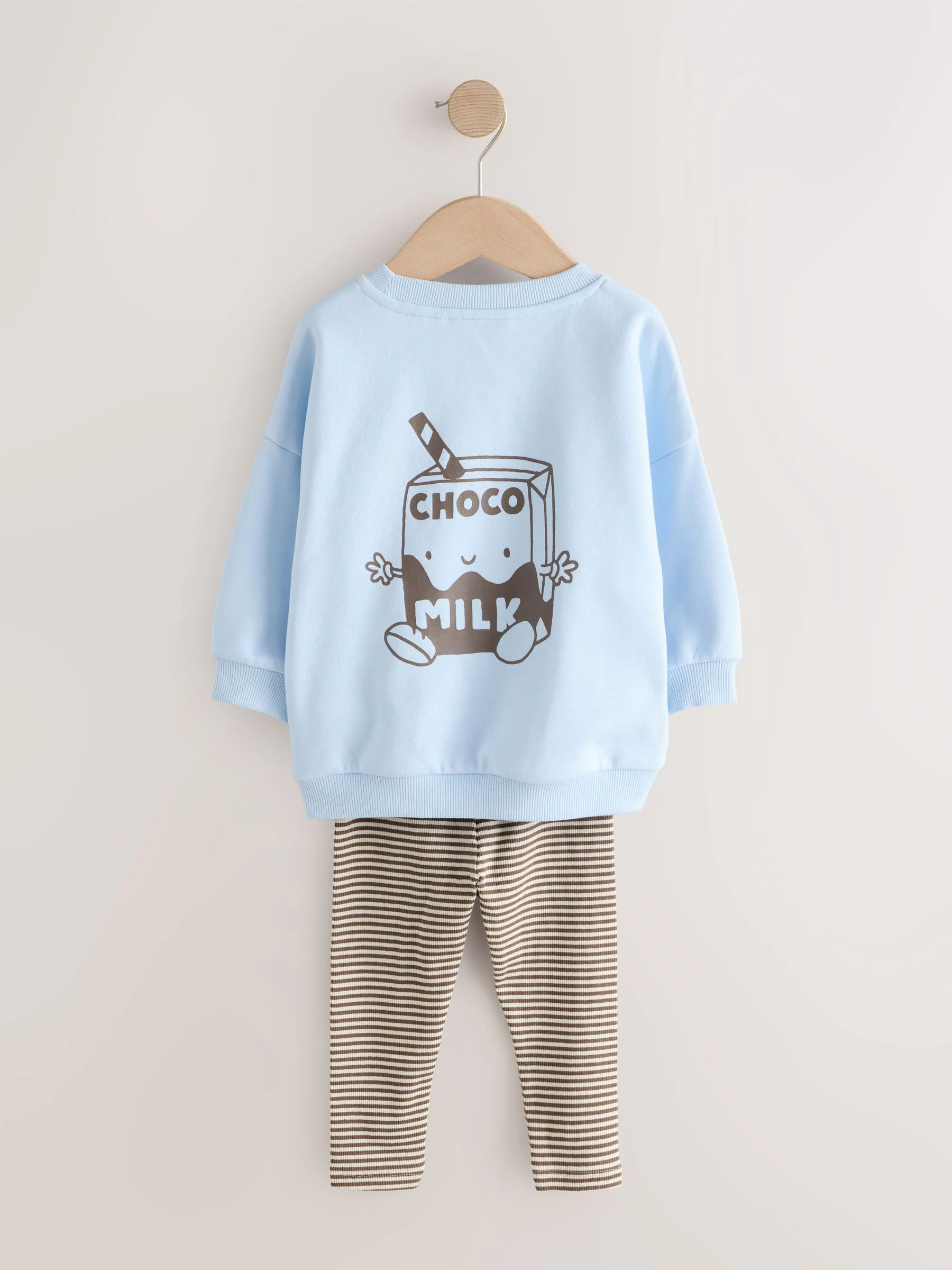 Blue Milk Print - Set met sweatshirt en legging (3 mnd-7 jr)