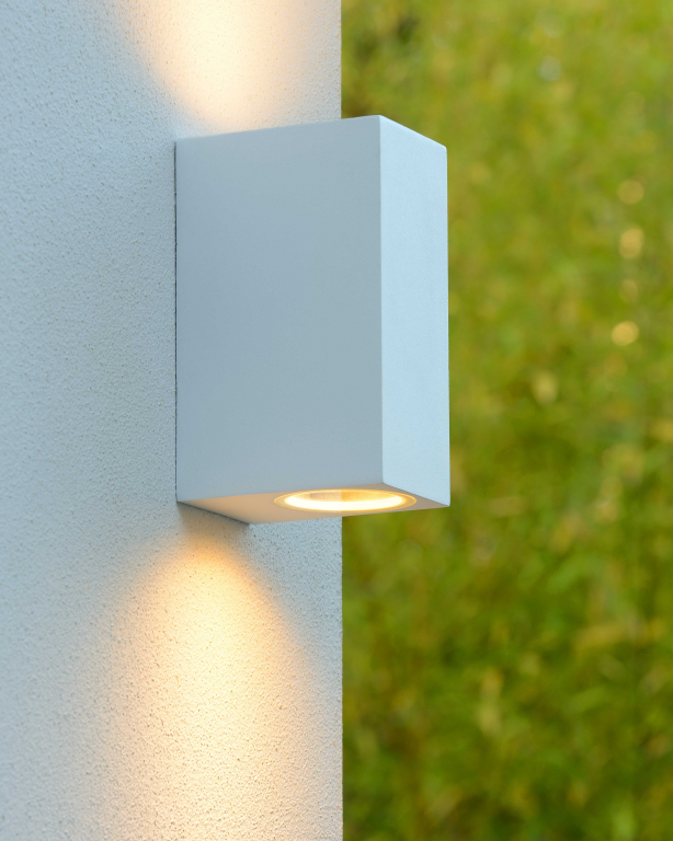 Lucide Zora 2 wandlamp LED buiten IP44 vierkant wit