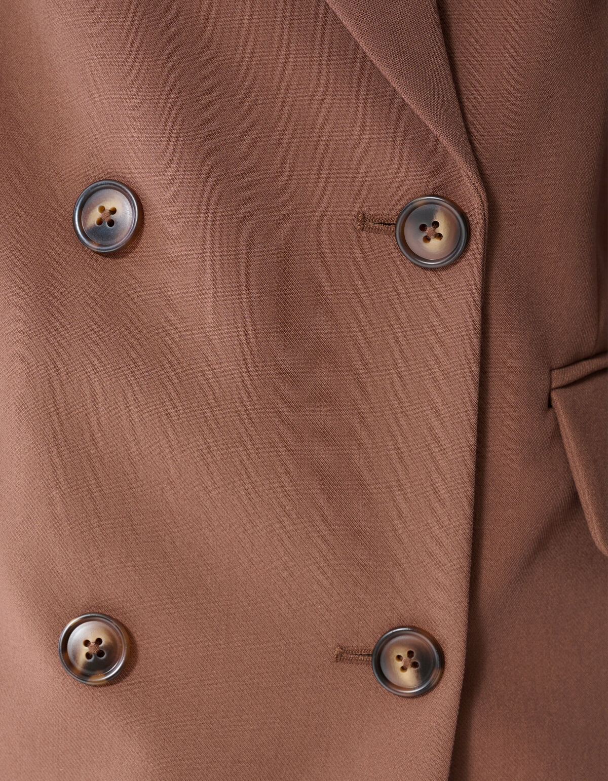 Short Sleeve Blazer Mini Jurk Bruin