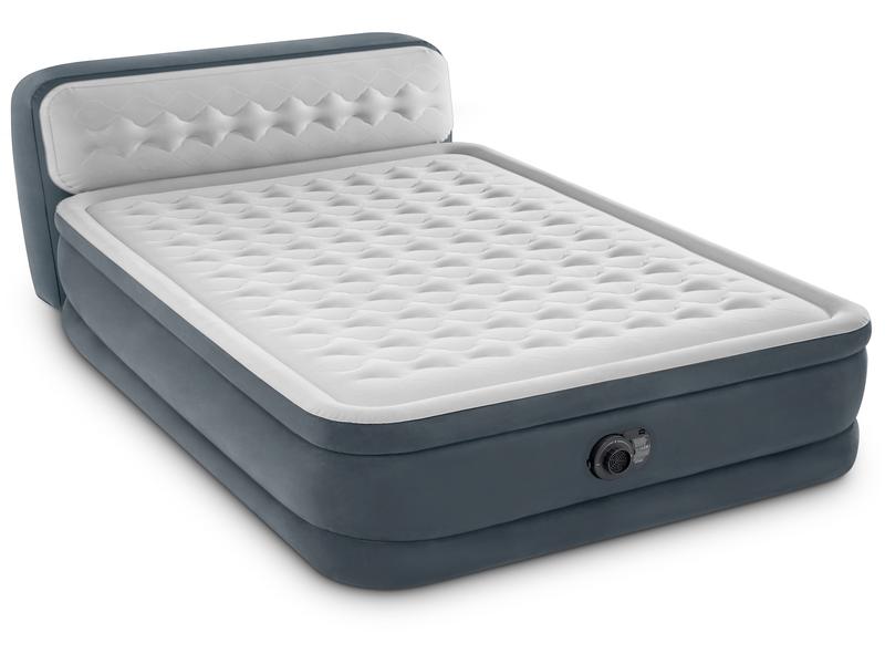 Intex Luftbett Dura Beam mit Headboard Queen 152 x 236 x 46 Luftbett mit integrierter Pumpe