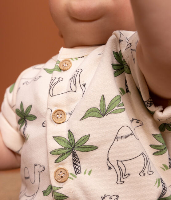 Combinaison courte bébé en molleton imprimé