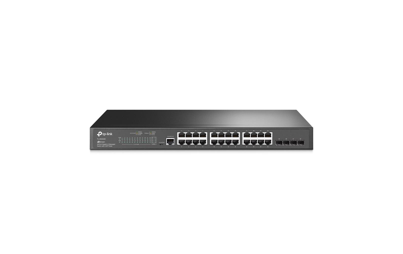 Switch TL-SG3428 28 Port<br>JetStream 24-Port Gigabit L2 Managed Switch mit 4 SFP-Slots