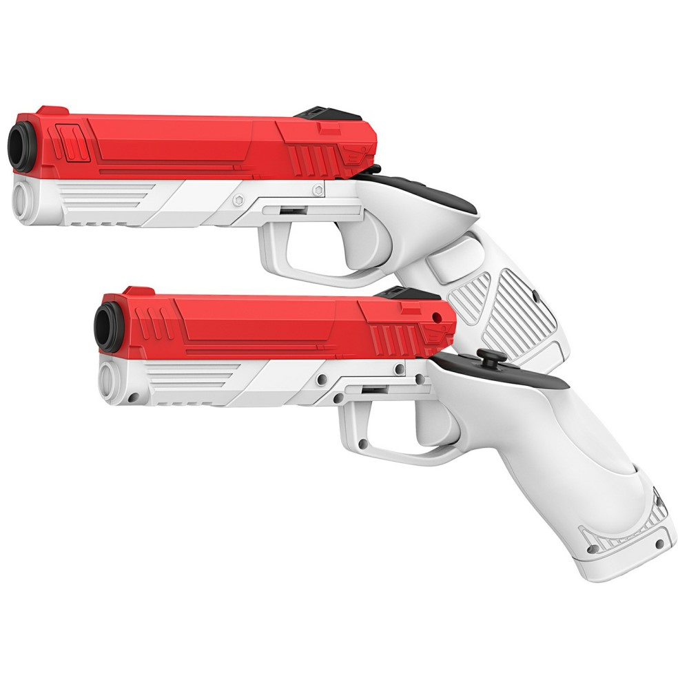 (2er-Set) Meta Quest 3 / 3S Gaming Gun Aufsatz für Controller Gamepad - Weiss / Rot