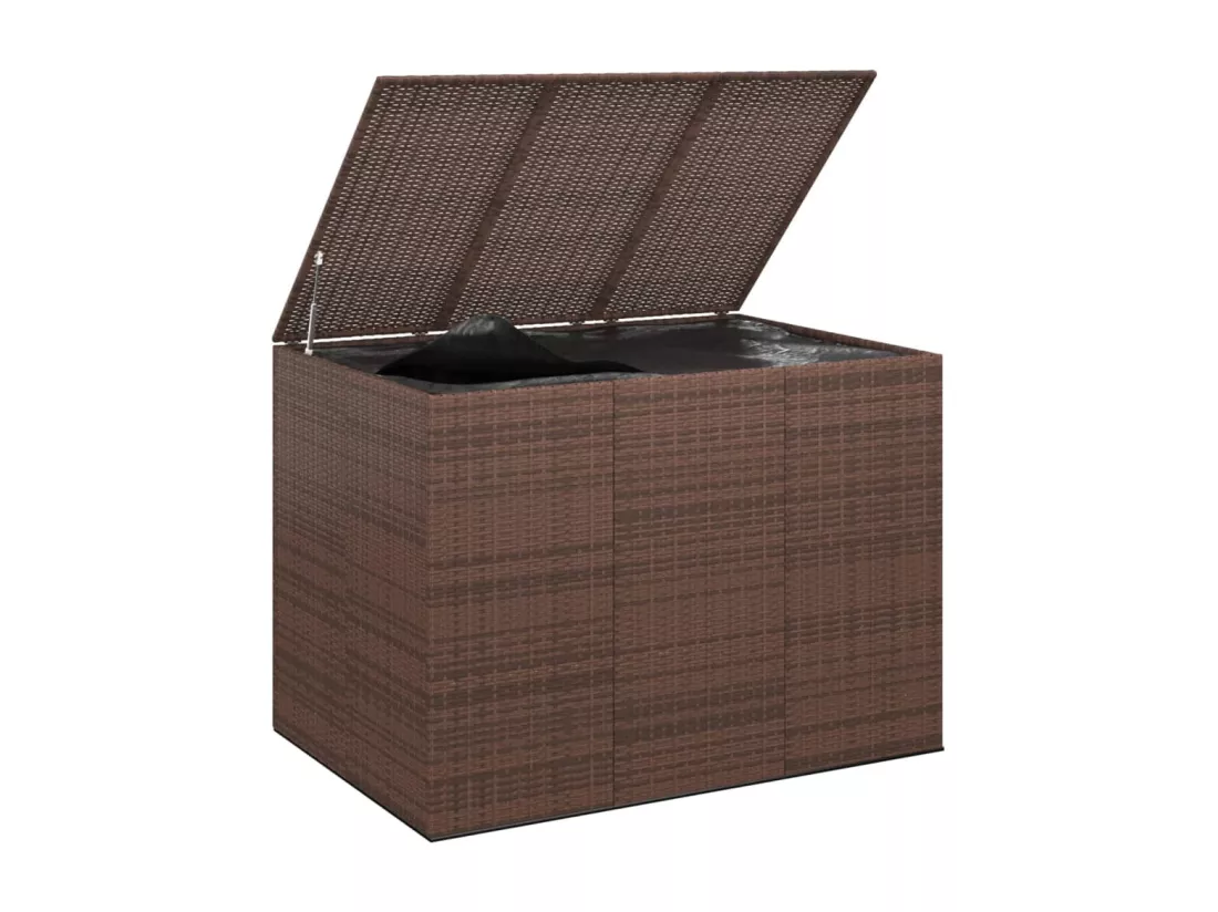 Boîte à coussins de résine marron 145 x 100 x 103 cm 02_0013162