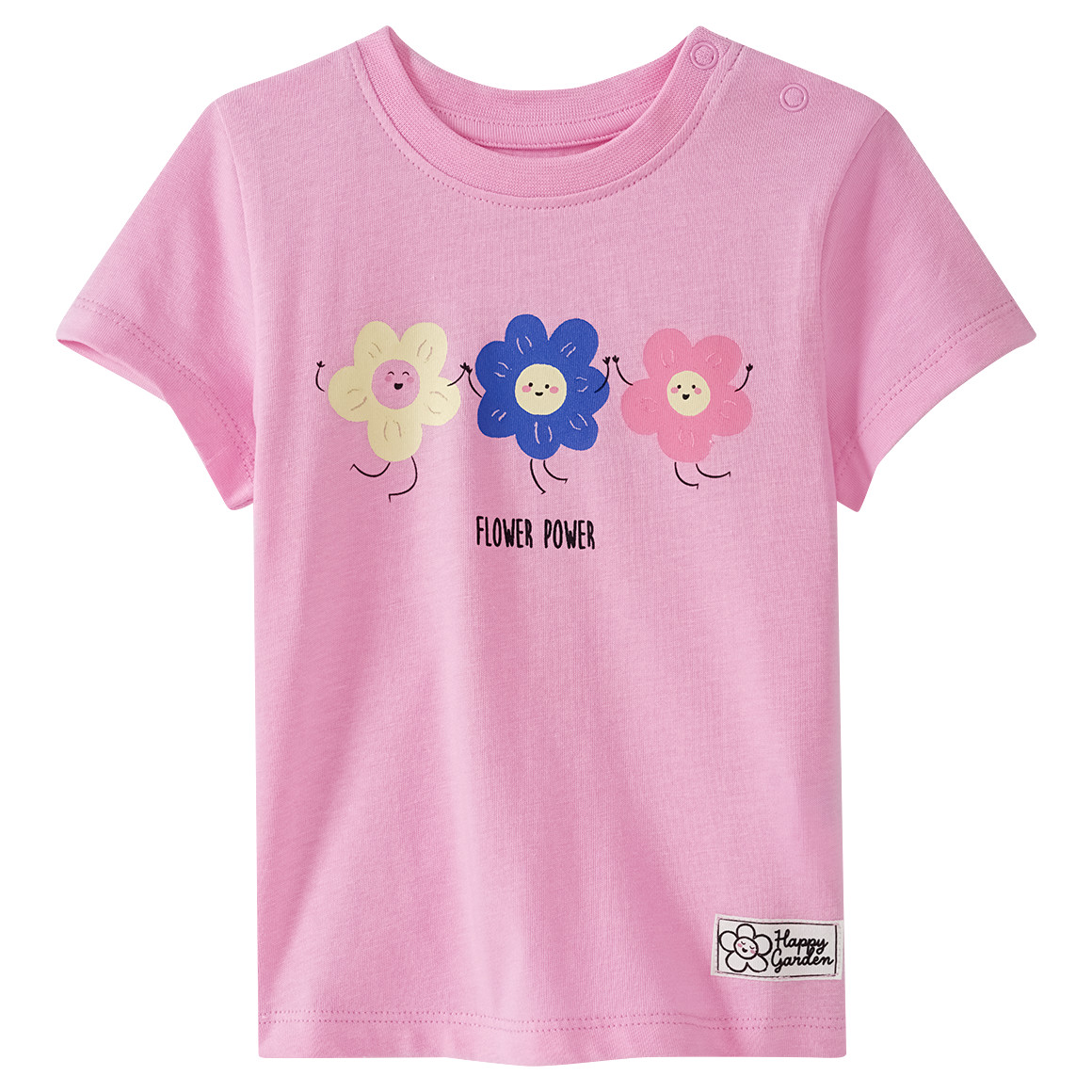 Topomini Baby T-Shirt mit Blumen-Print rosa