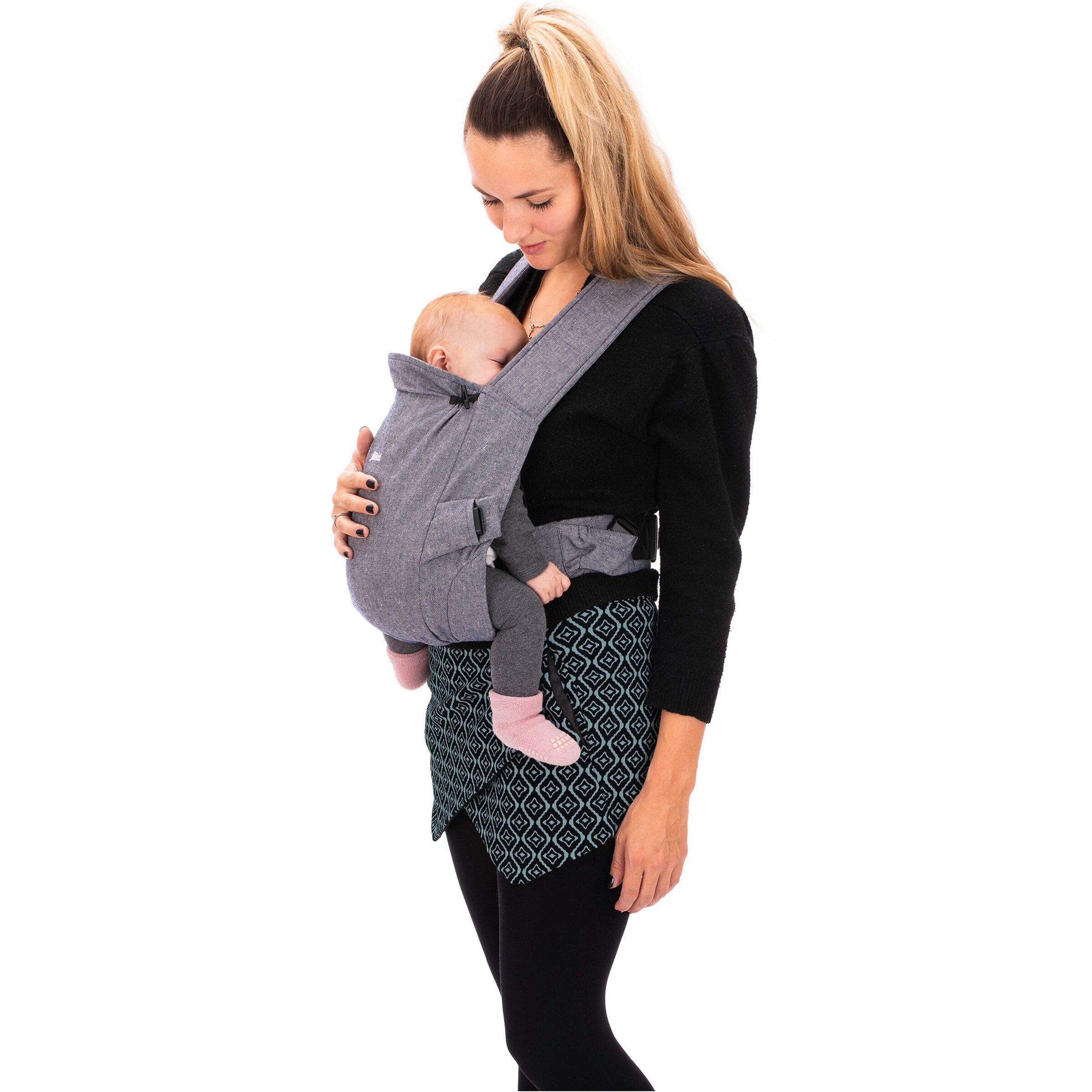 Fillikid Natural Babytrage, 2 Tragepositionen stone