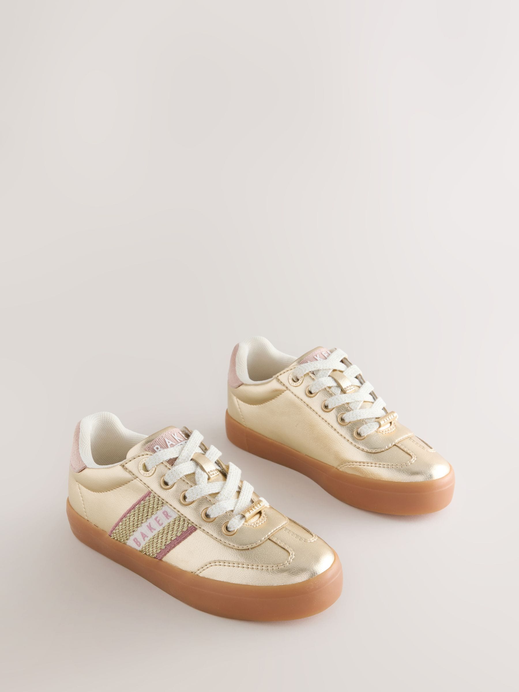Goud - Baker by Ted Baker Tape Trainers with Gum Sole