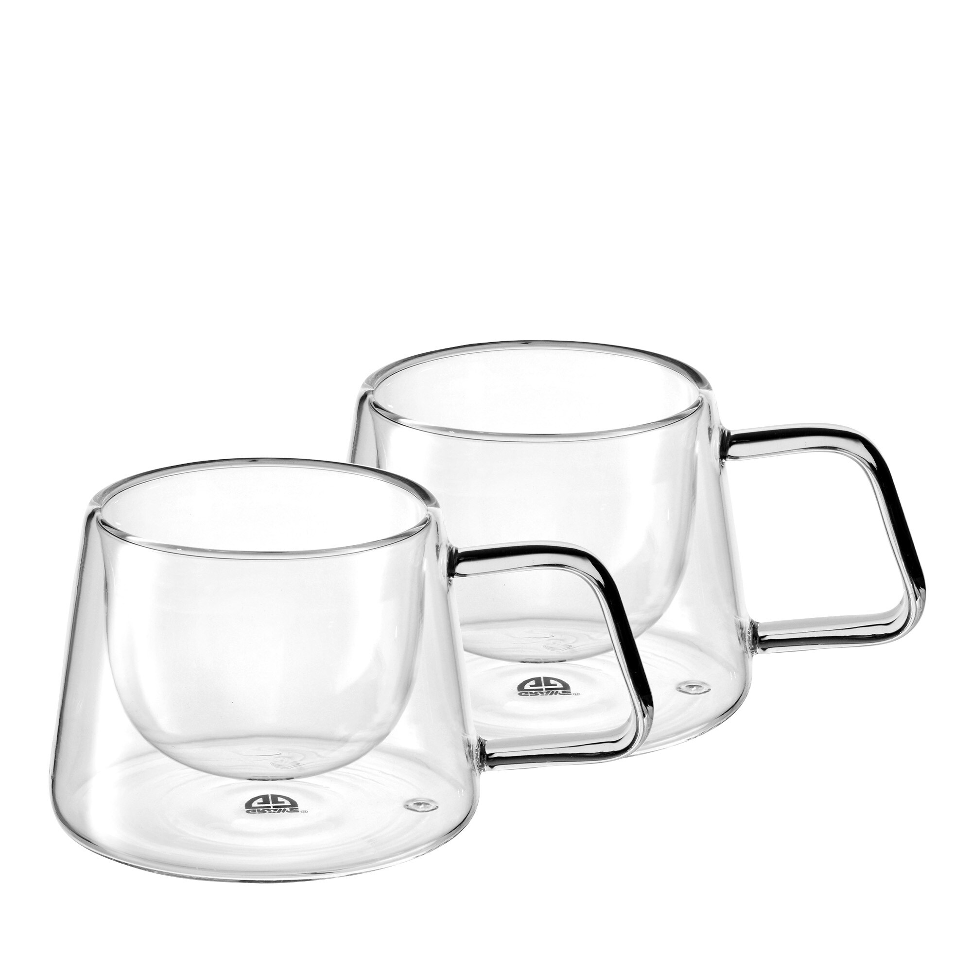 GRÄWE Doppelwandige Thermogläser mit Griff, 2er-Set, gerades Design
