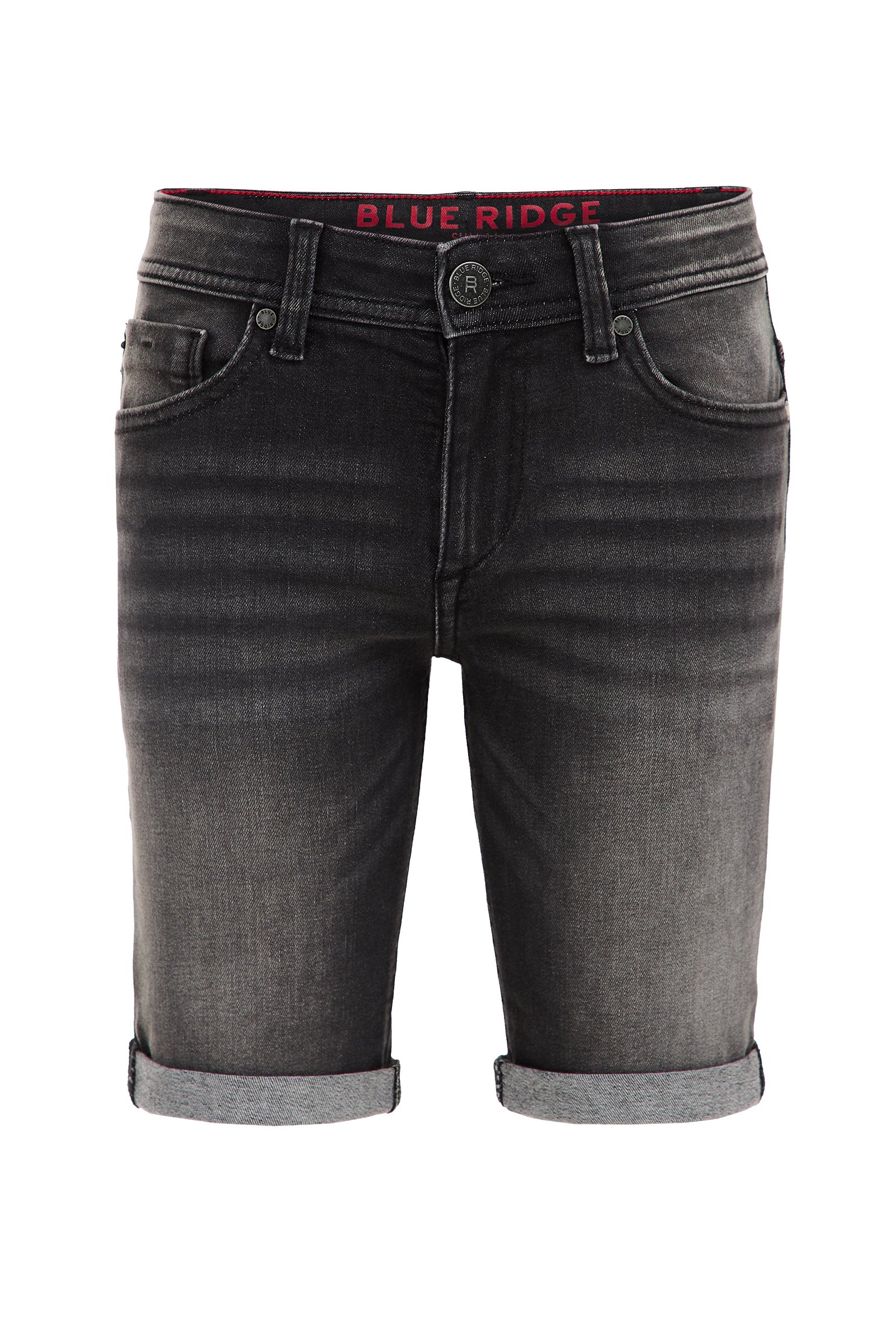 Jongens slim fit denimshort van jog denim Blue Ridge Zwart