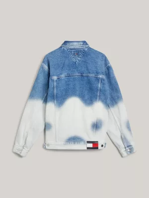 Jaqueta jeans trucker ombré bissexual