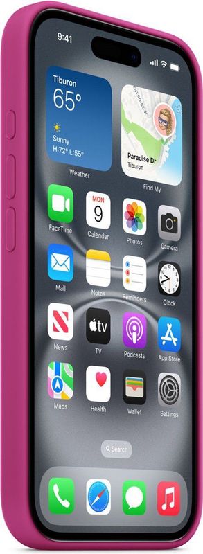 Apple Silicone Backcover MagSafe voor de iPhone 16 Plus Fuchsia