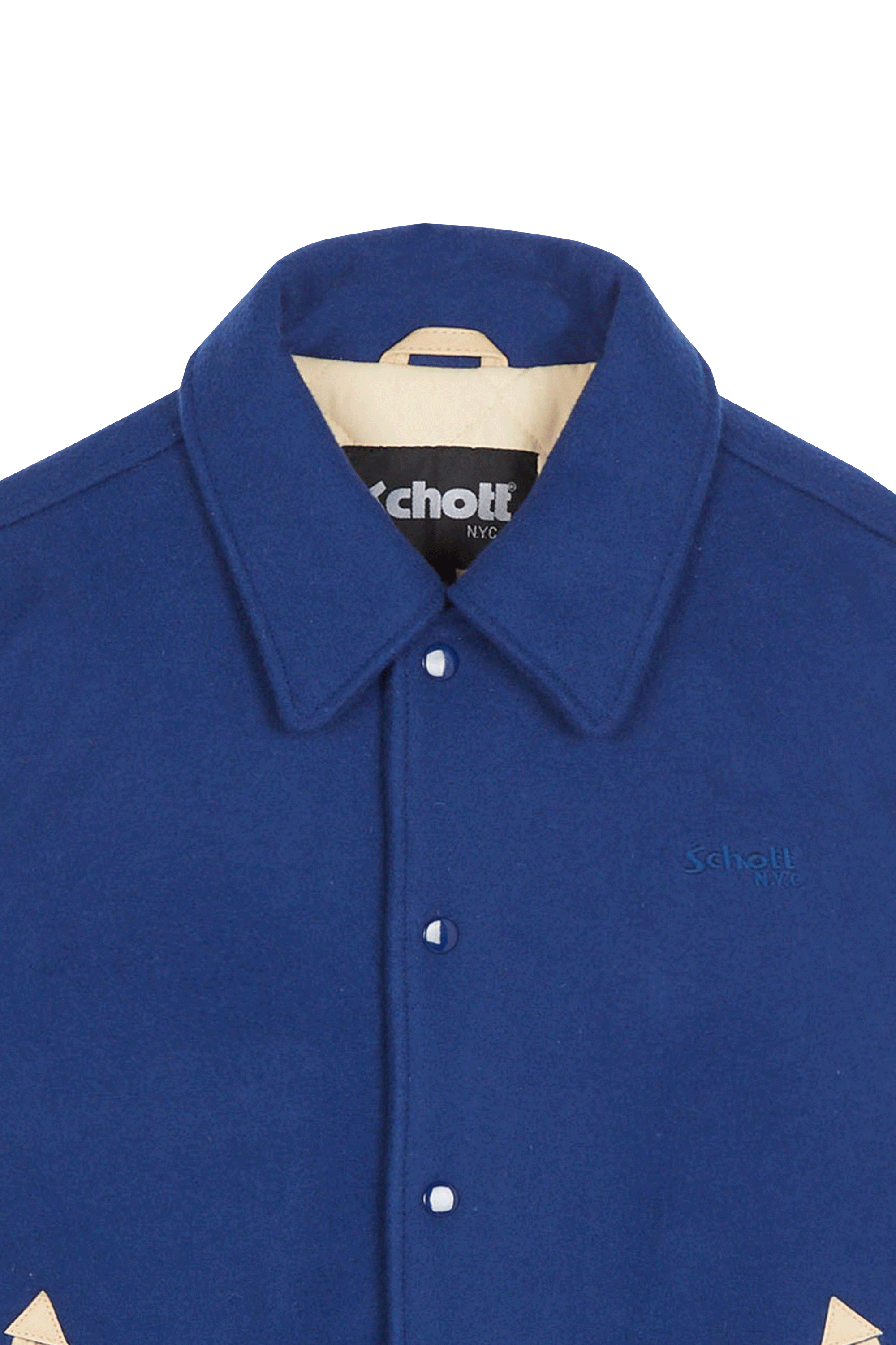 SCHOTT Bomber  LC8705COLLAR Bleu