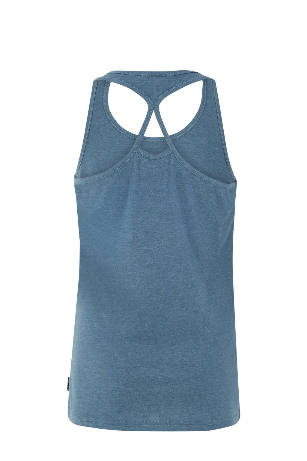 Protest singlet met printopdruk middenblauw/roze