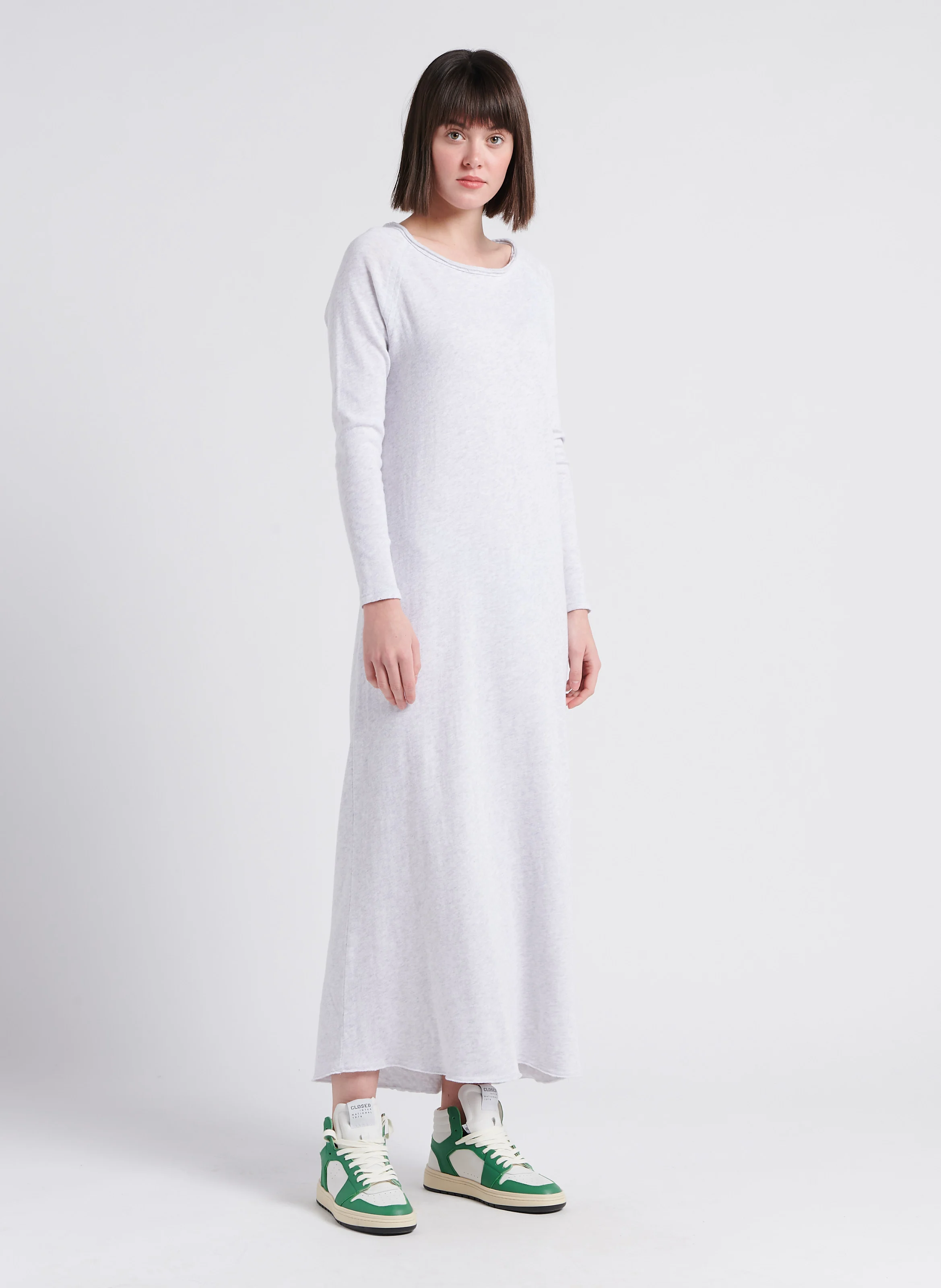 SONOMA - Robe longue col rond en coton | Gris