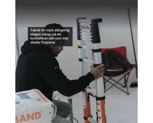 Batavia Giraffe Air aluminium telescopische ladder, 2,93 m, uitschuifbare ladder, aantal sporten/treden: 10