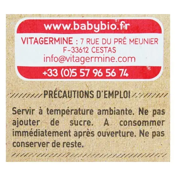 Babybio Desserts Végétaux Pot Brassé Avoine Banane Myrtille +6m Bio 2 x 130g