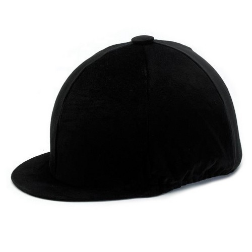 Capa de veludo preto para capacete de equitação