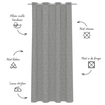 Le Noir & Blanc kant en klaar gordijn half transparant structuur wit/zwart (kleurnr. 1222) 140x270 cm (bxh)