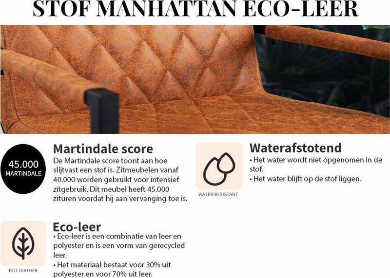 Bronx71 - Mikko - Slaapbank - Cognac - Eco-leer