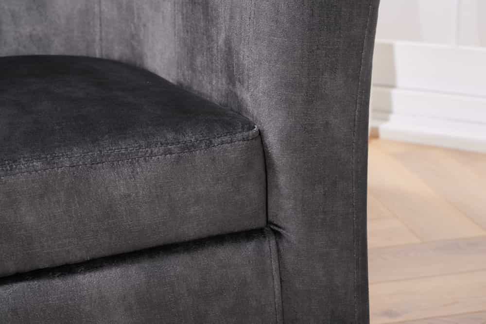 Design Lounge Sessel HEMINGWAY dunkelgrau Samt Armlehnen Cocktailsessel