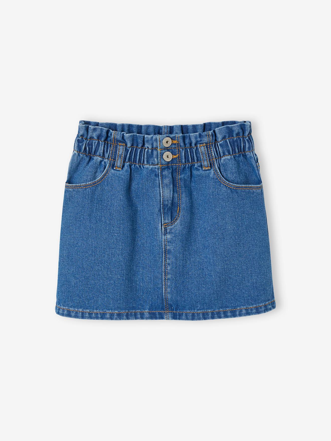 Saia jeans azul-escura estilo 