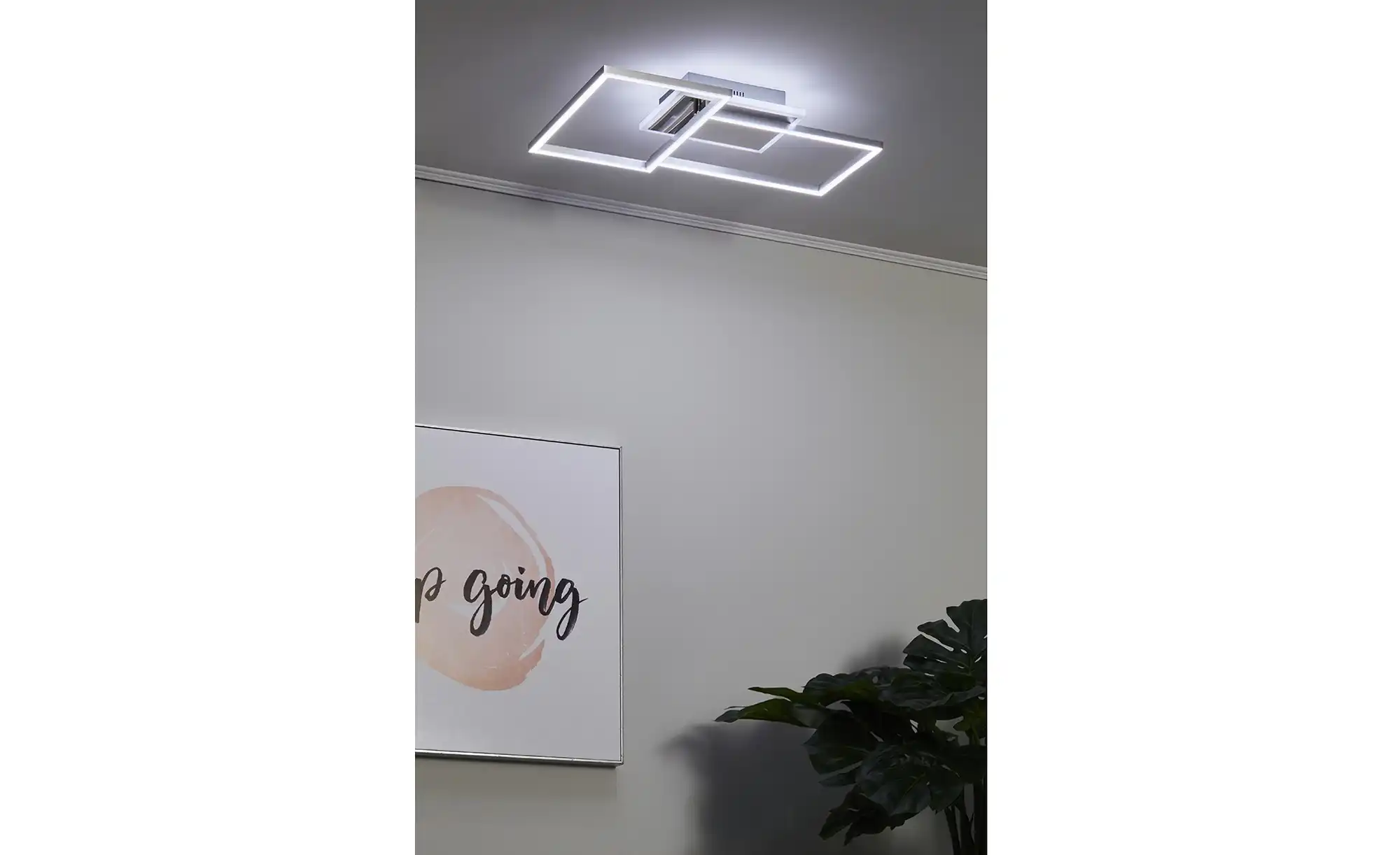 KHG LED-Deckenleuchte, chrom, ´rechteckig´ mit Fernbedienung