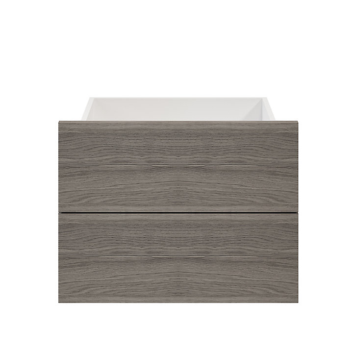 Lot de 2 tiroirs effet chêne grisé GoodHome Atomia H. 18,5 x L. 49,7 x P 39 cm