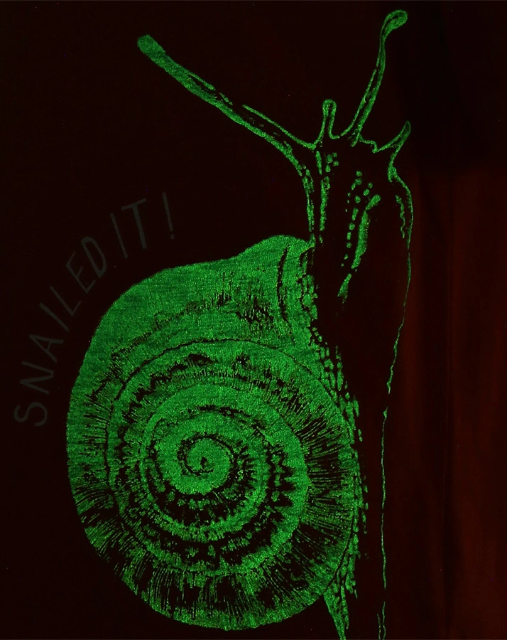 T-Shirt RAY SNAIL – GLOW IN THE DARK in orange