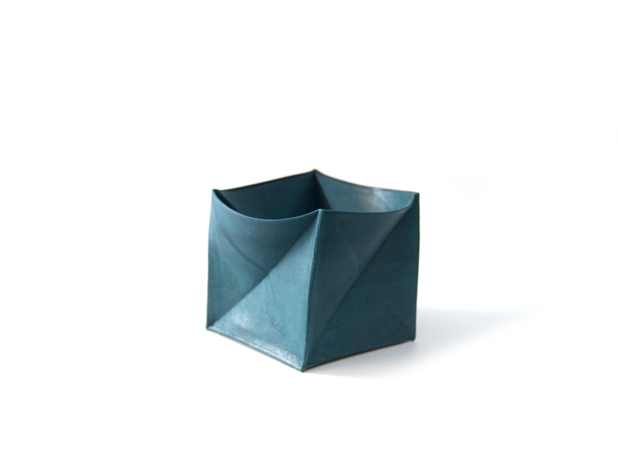 Falt-Münzbörse aus Leder, blau, B 7 cm, T 7 cm, H 7 cm günstig bestellen