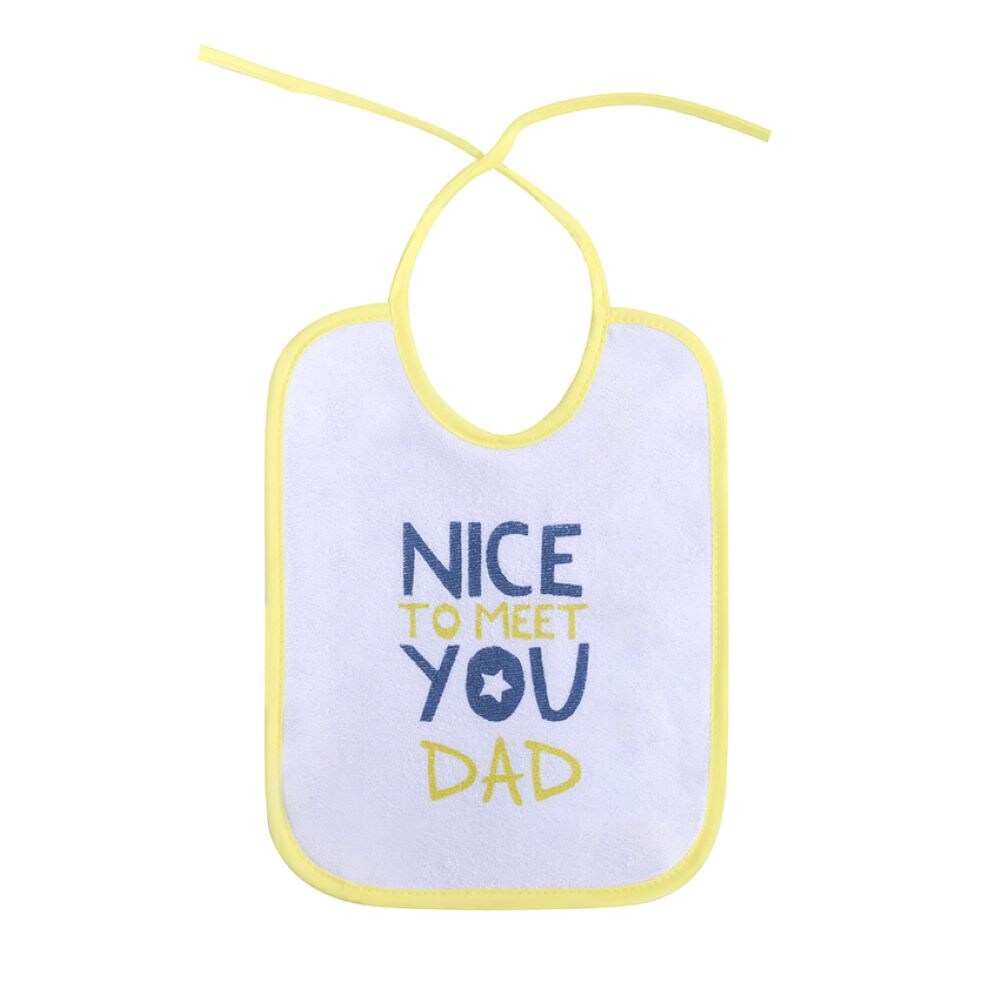 Baby Care Babylatz 7-teiliges Set, zweilagig, waschbar, Bindebänder, ab Geburt blau