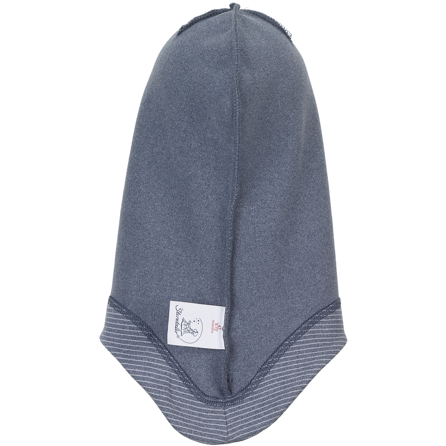 Sterntaler Schalmütze Streifen blau melange