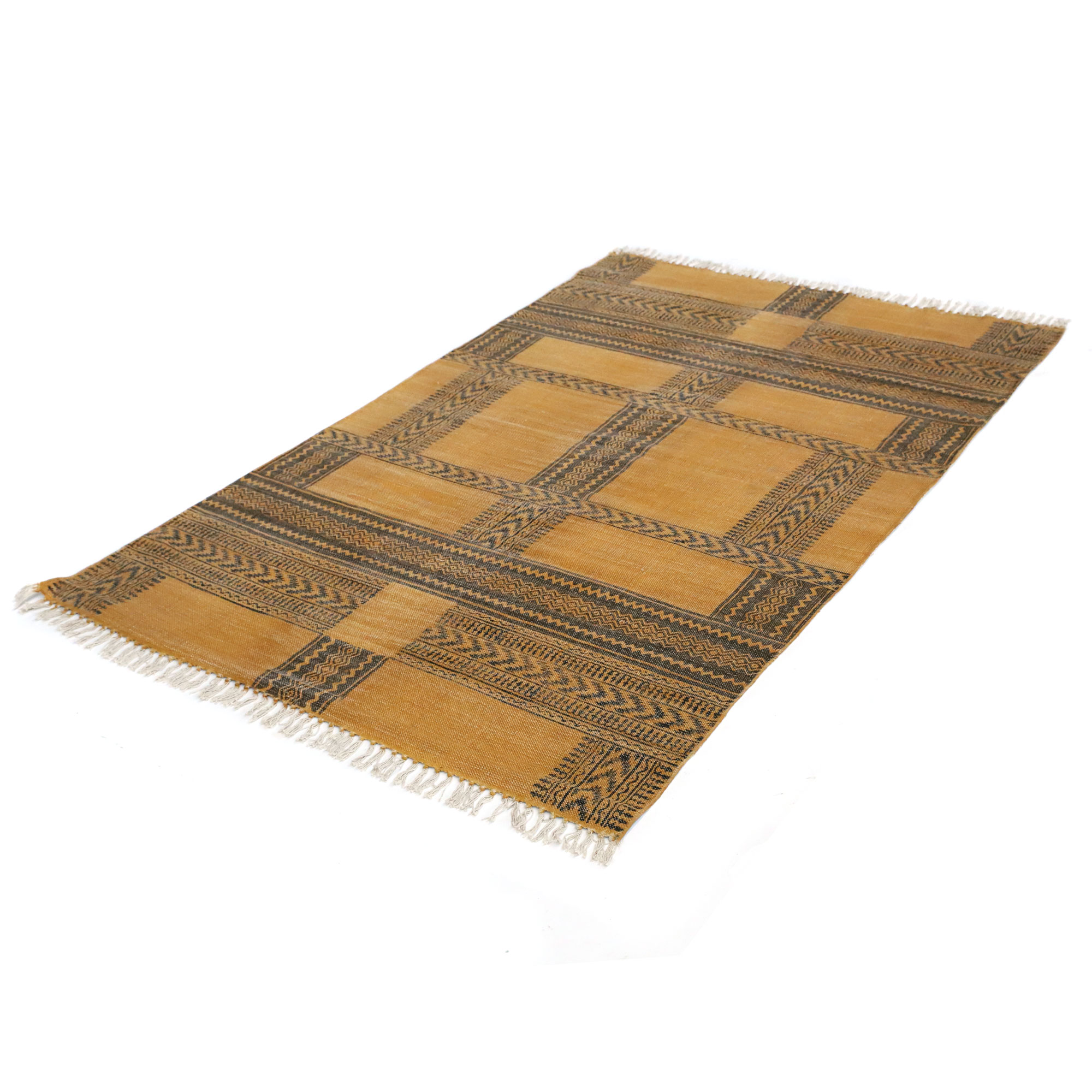 Blockprint-Teppich 'Harsha', braun, B 200 cm, L 140 cm von fischer's lagerhaus
