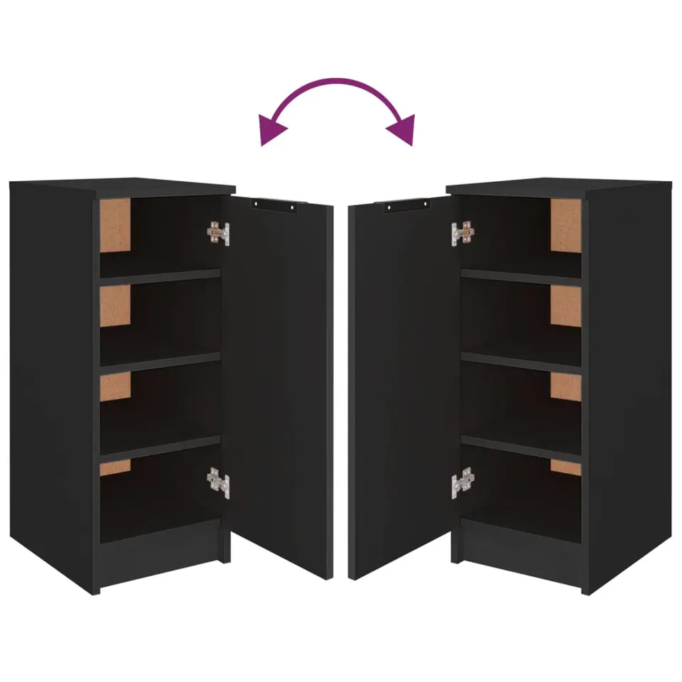 vidaXL - Schoenenkast - Zwart - Bewerkt hout