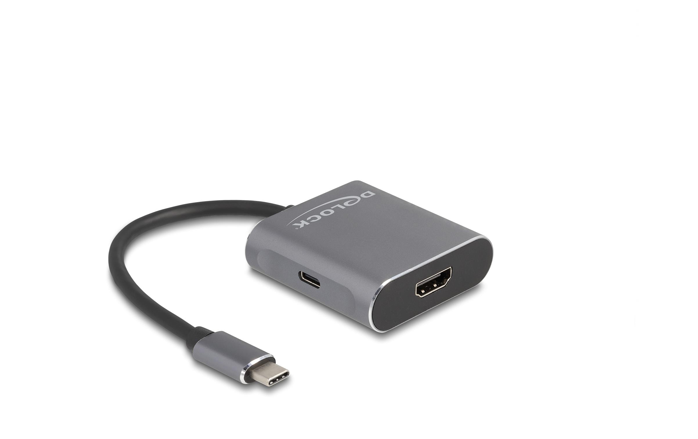 2-Port Signalsplitter USB-C – 2x HDMIDelock USB Type-C Splitter (DP Alt Mode) zu 2 x HDMI MST mit USB Type-C PD
