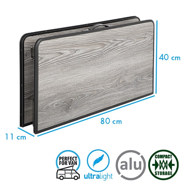 Table ultra légère ELUTOP COMPACK Brunner 80x80cm