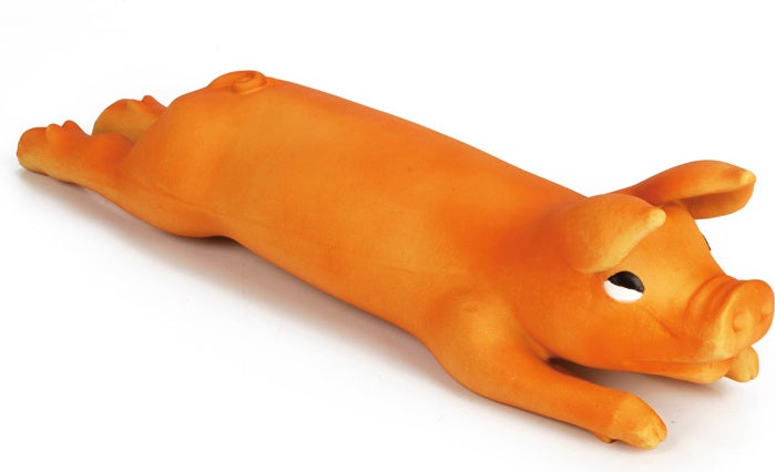Beeztees hondenspeelgoed biggetje oranje 42 cm