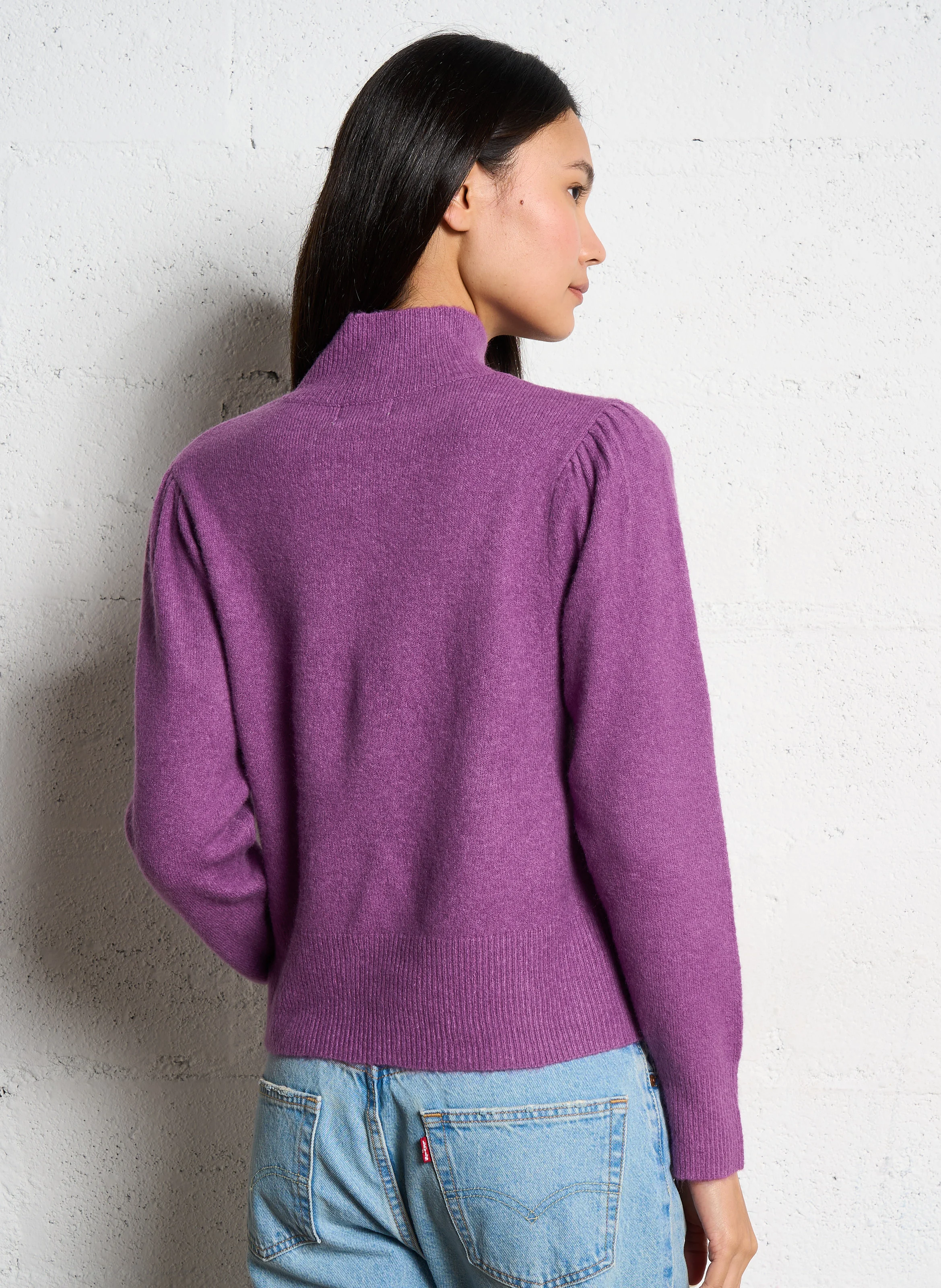 Pull droit en maille | Violet