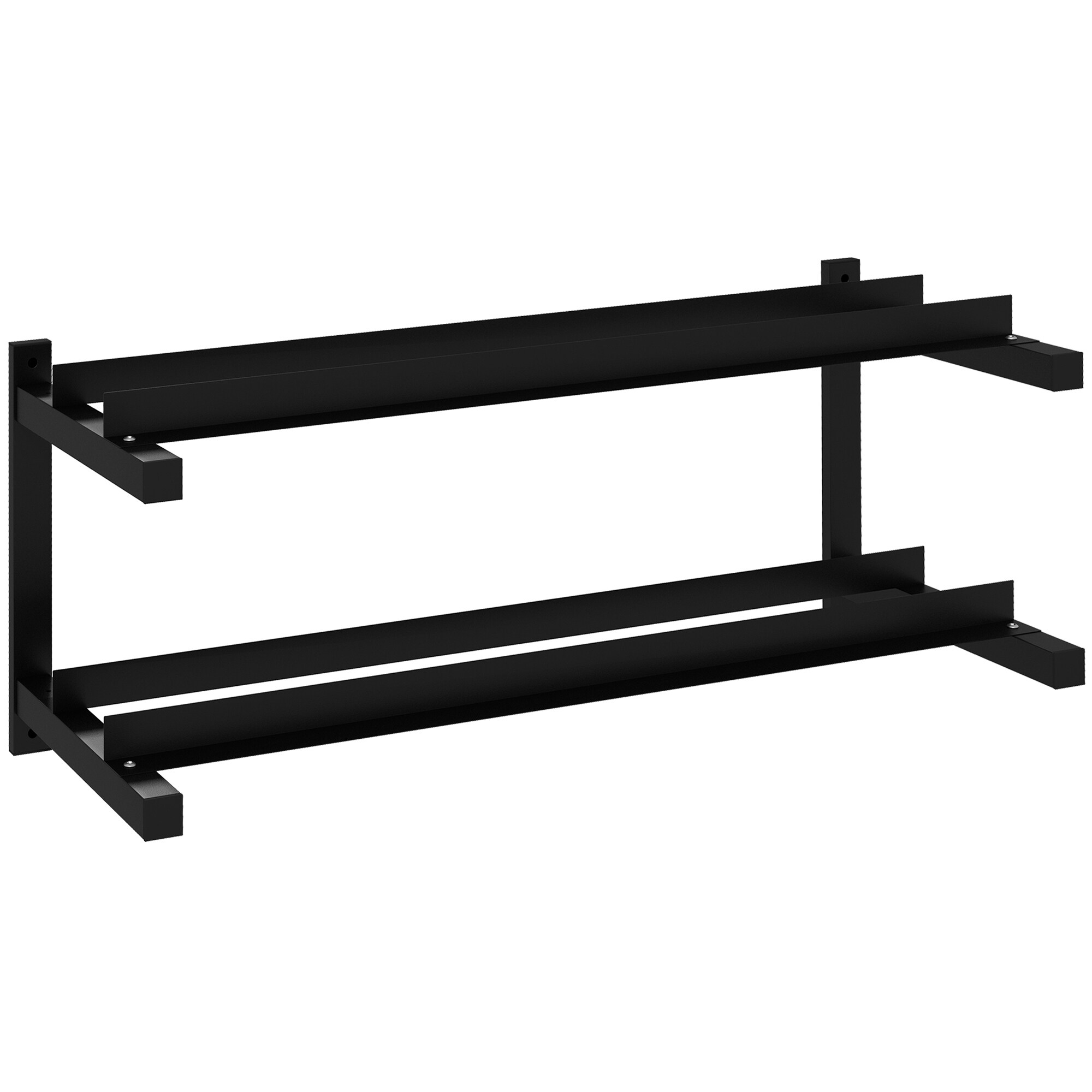 SPORTNOW Hantelständer mit 2 Ebenen schwarz 98L x 40B x 35H cm