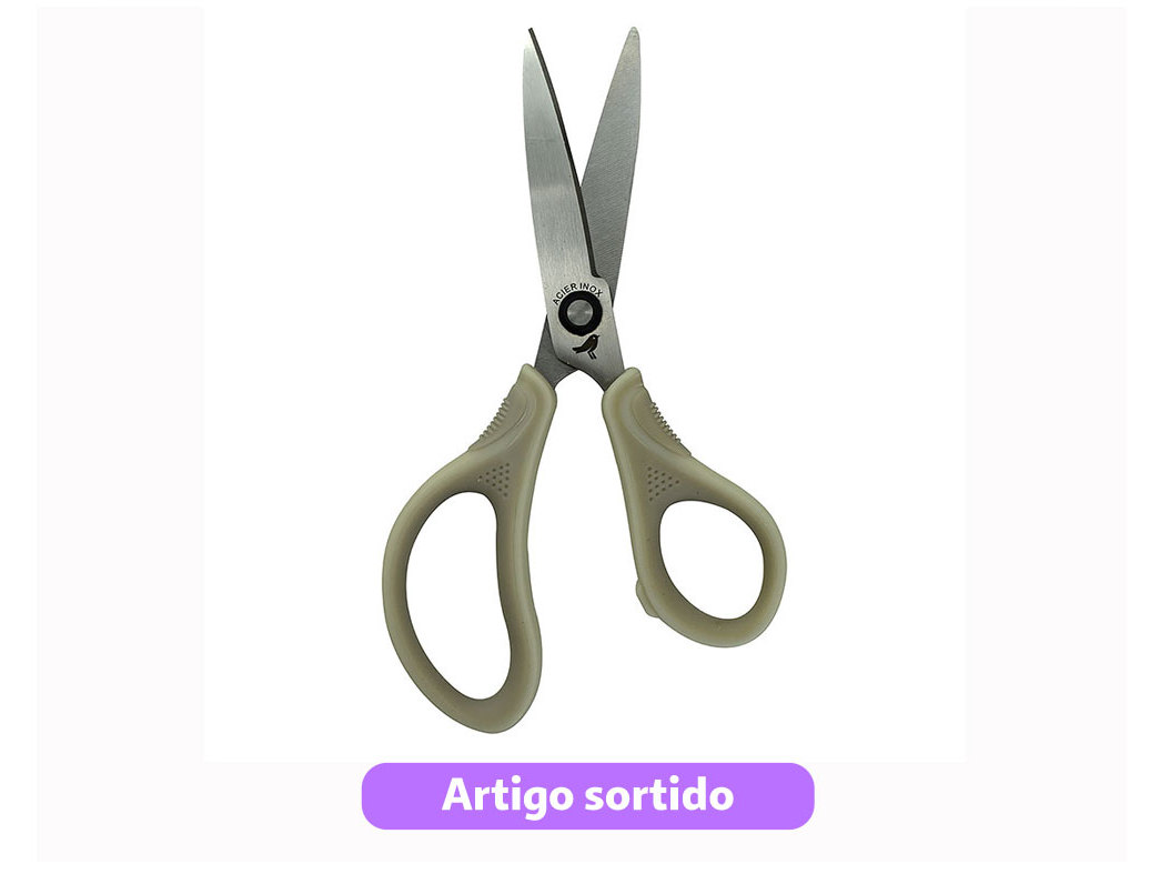 TESOURA BI-MATERIAL AUCHAN 17CM CORES SORTIDAS