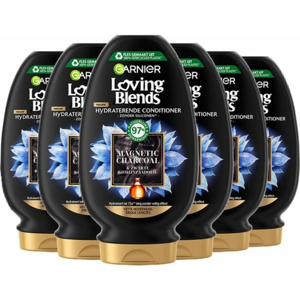 6x Garnier Loving Blends Magnetic Charcoal Conditioner250 ml