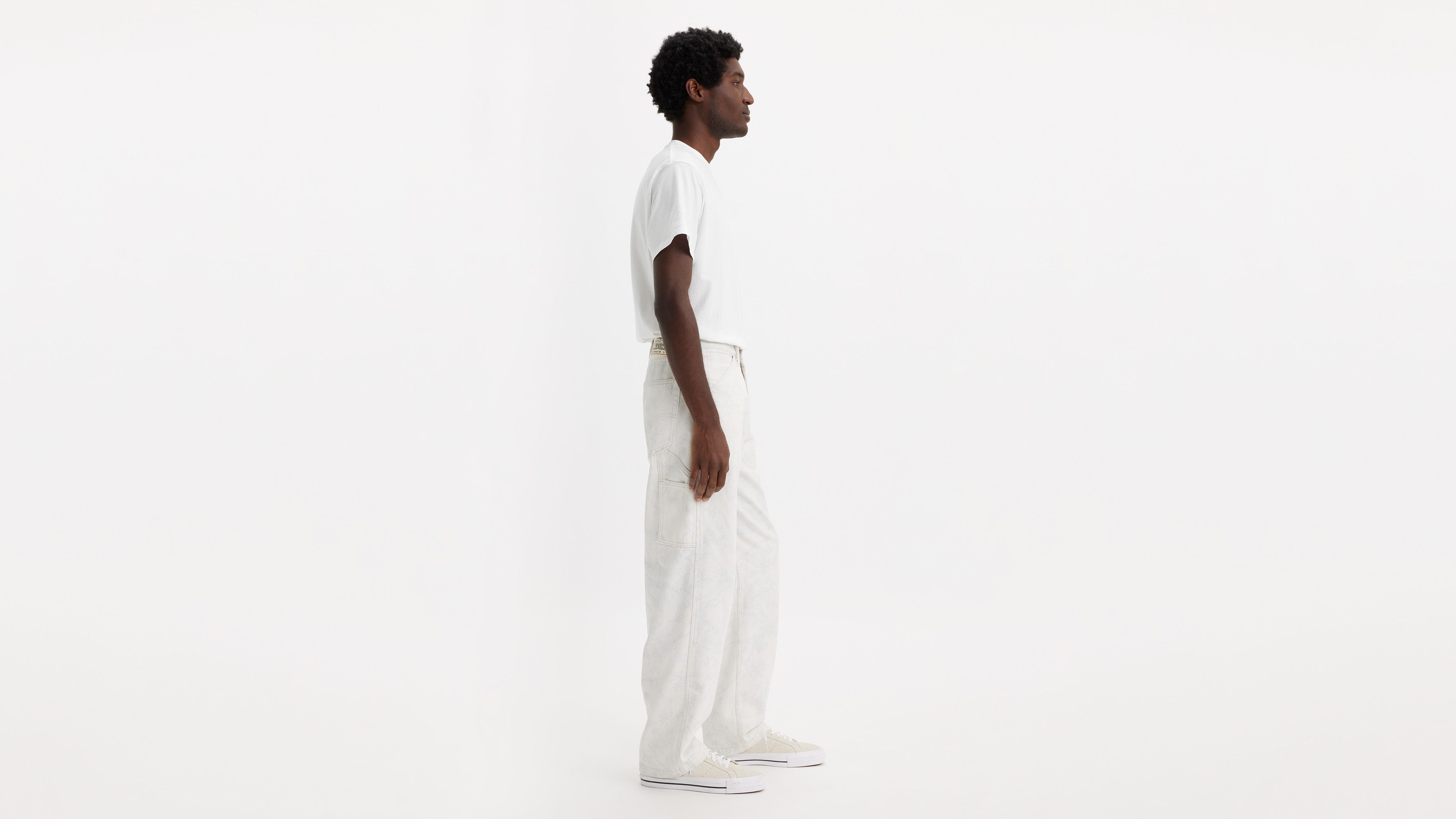 Levi's® WellThread™ pantalon Stay Loose Carpenter - Abstract Indigo Ink - Blanc