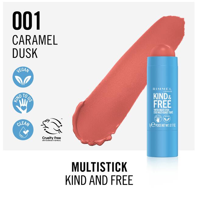 Rimmel Kind & Free Clean Multi-Stick 001 – Caramel Dusk (Light Brown)